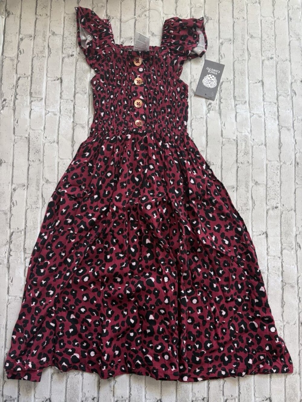 Vince Camuto Girls Pink Cheetah Dress Size 4 NWT